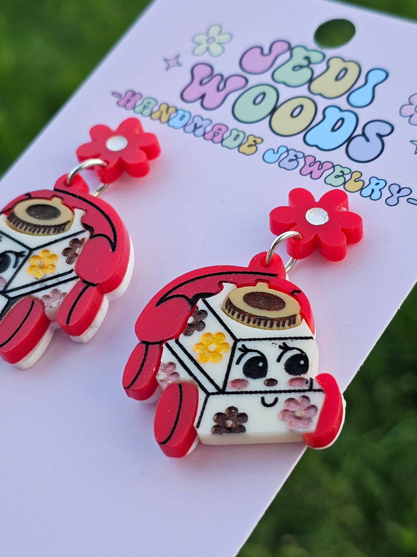 Retro Kids Telephone Dangle Earrings