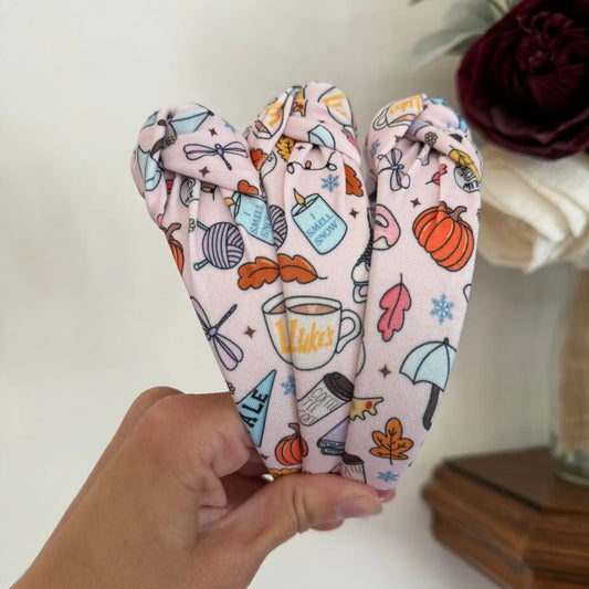 Cozy Coffee Autumn Girls Topknot Headband