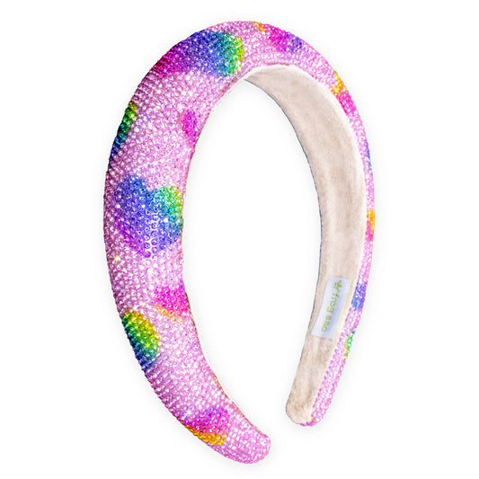 Rainbow Heart Kid's Rhinestone Headband