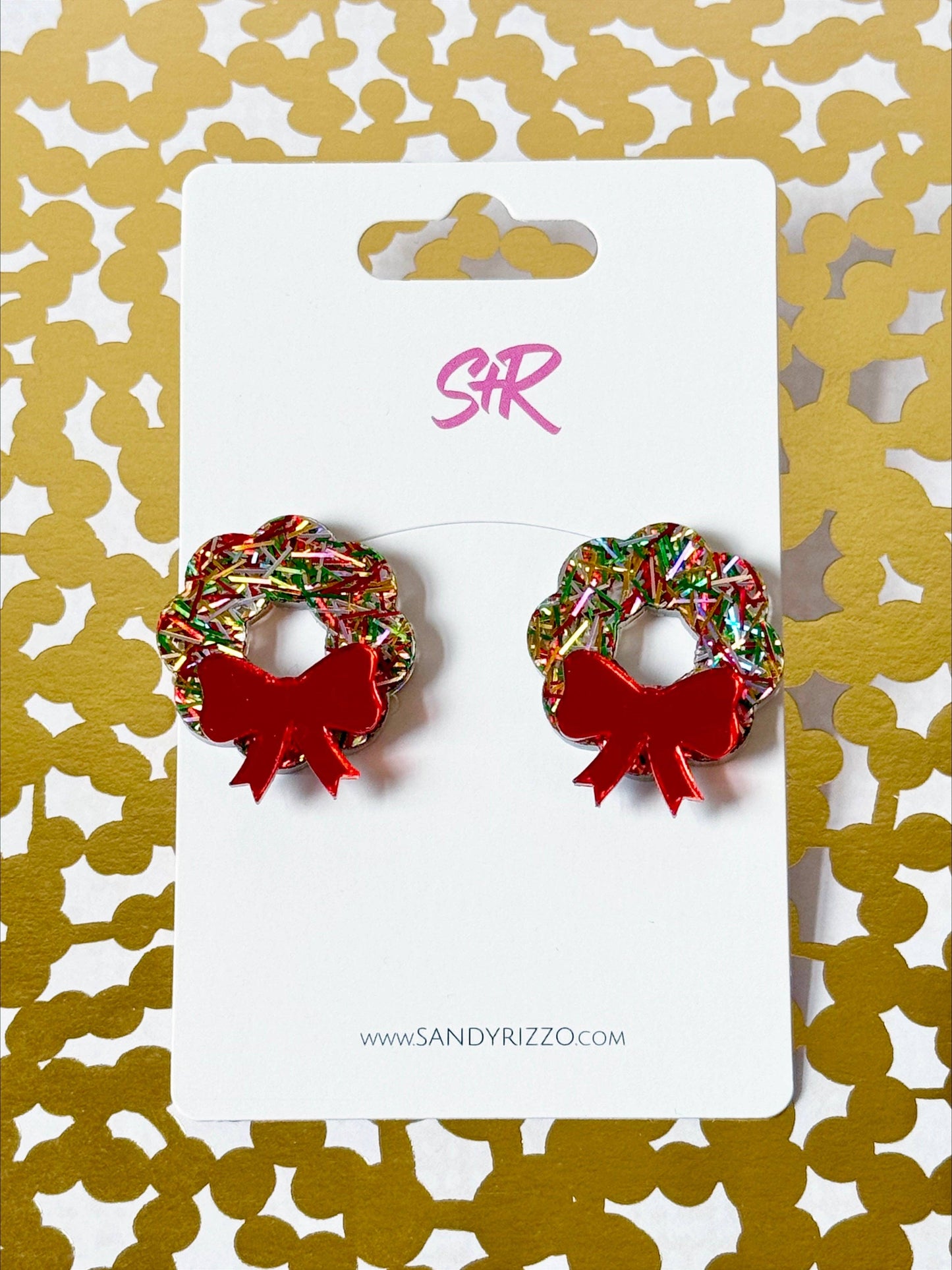 Tinsel Wreath Stud Earrings