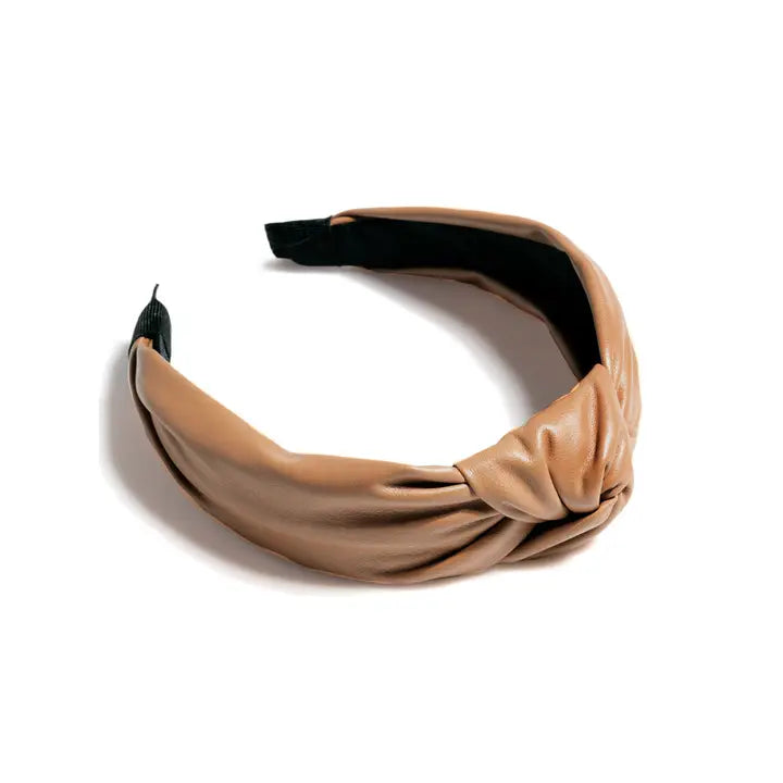 Knotted Faux Leather Headband