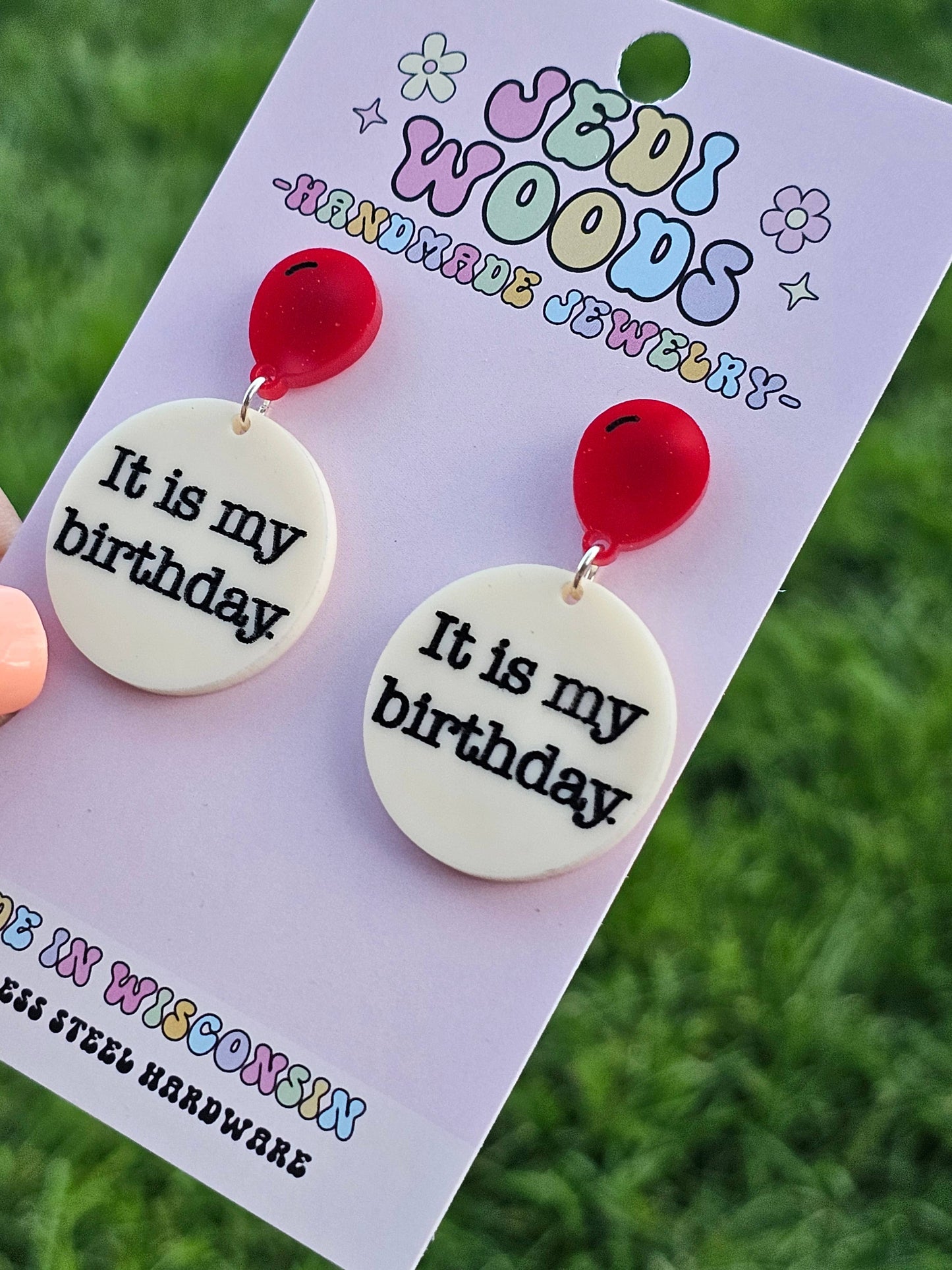 It is my birthday Celebration Medallion Earrings
