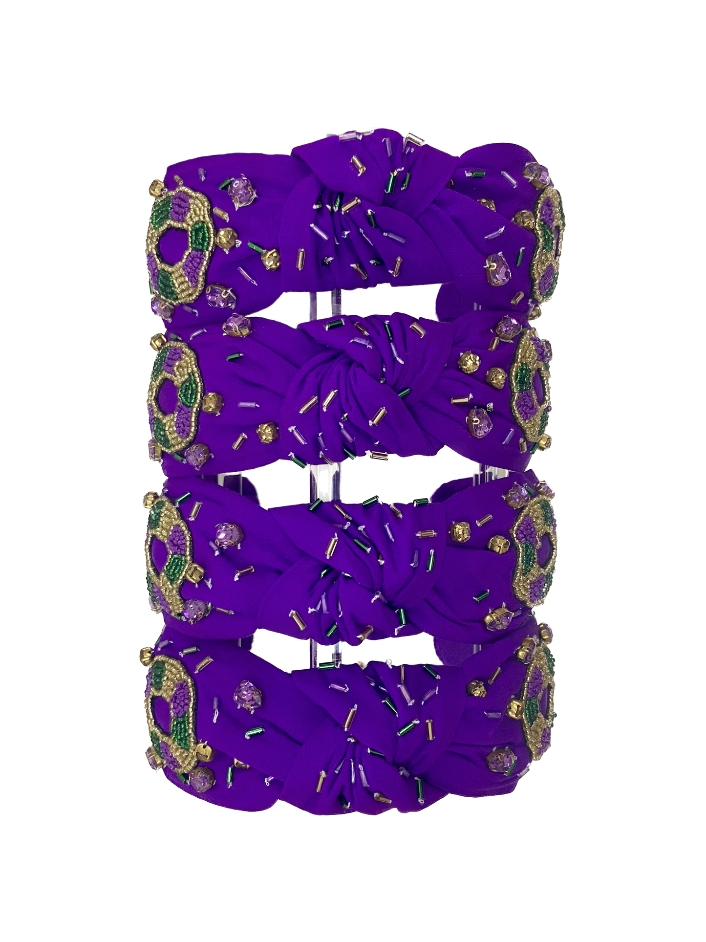 King Cake Mardi Gras Beaded Headband