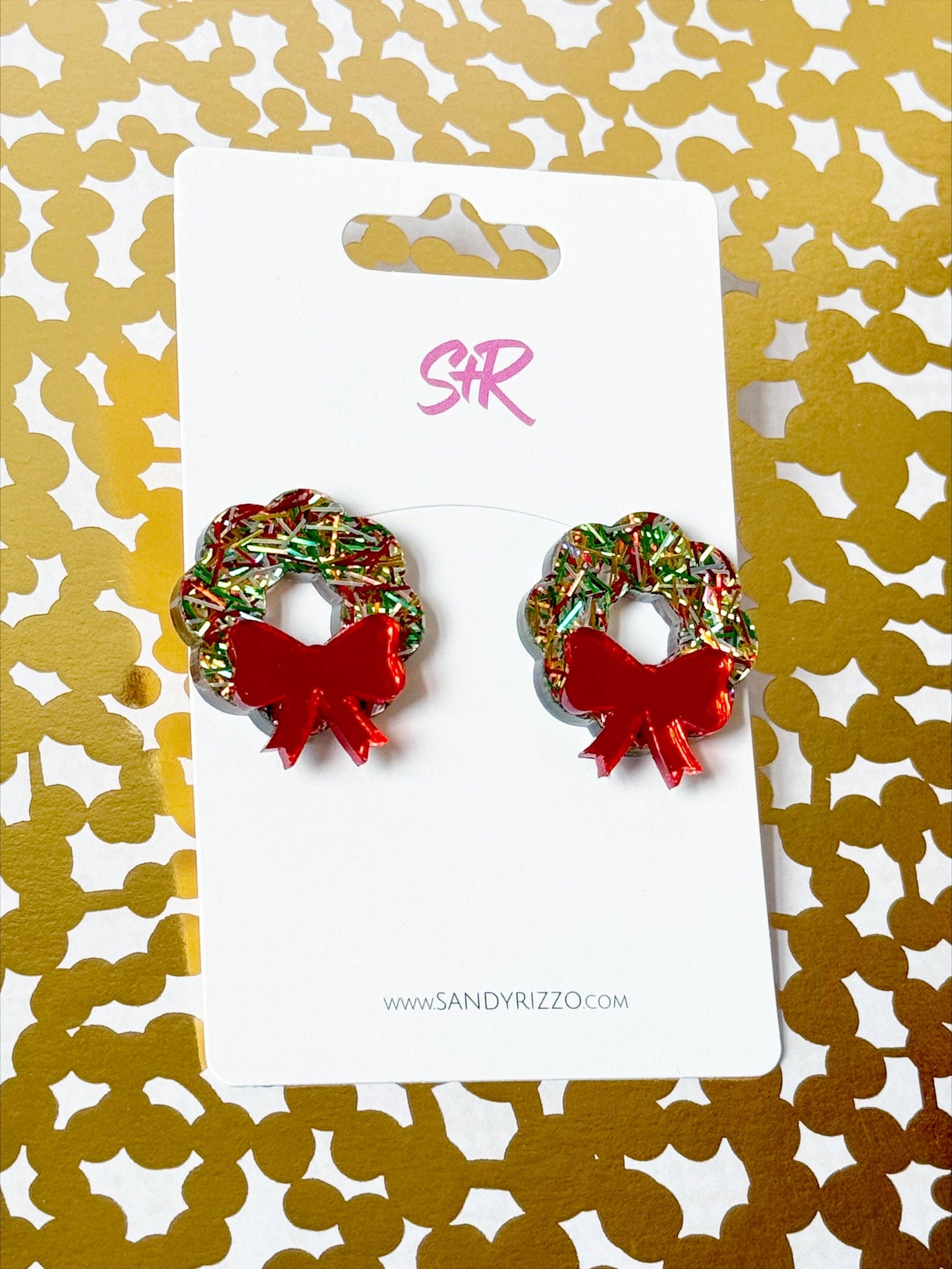 Tinsel Wreath Stud Earrings